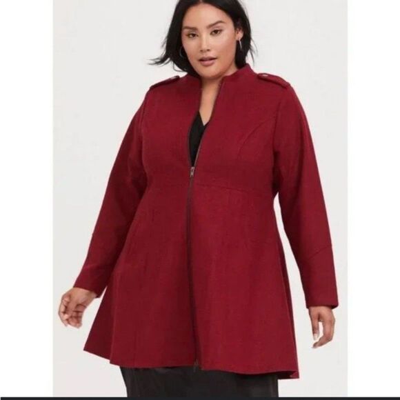 Torrid Wool Coat Fit Flare Womens Corpcore Classic Minimalist Career Cas… - Picture 2 of 9